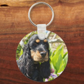 engels-cocker-spaniel-zwart en tan sleutelhanger (Voorkant)