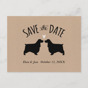 Engels Cocker Spaniels Bruiloft Save the Date Aankondigingskaart
