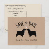 Engels Cocker Spaniels Bruiloft Save the Date Aankondigingskaart (Voorkant / Achterkant)