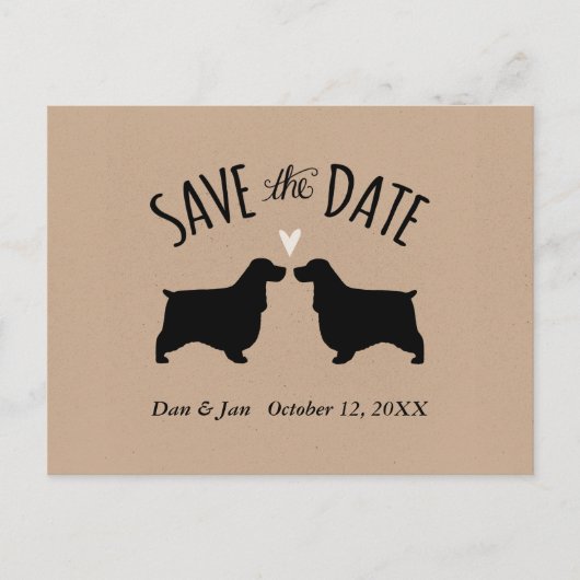 Engels Cocker Spaniels Bruiloft Save the Date Aankondigingskaart (Voorkant)