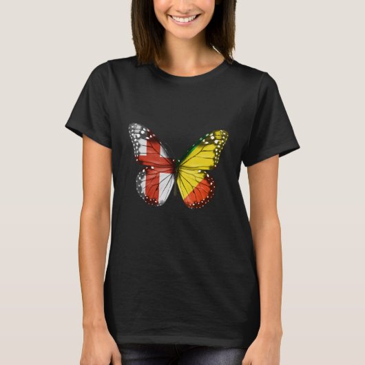 Engels Congon Flag Butterfly T-shirt (Voorkant)