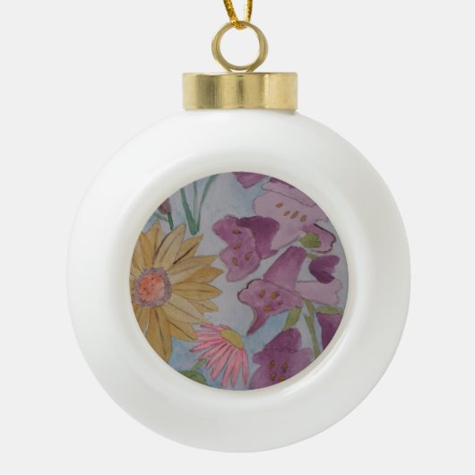 Engels Cottage Garden Keramische Bal Ornament (Voorkant)