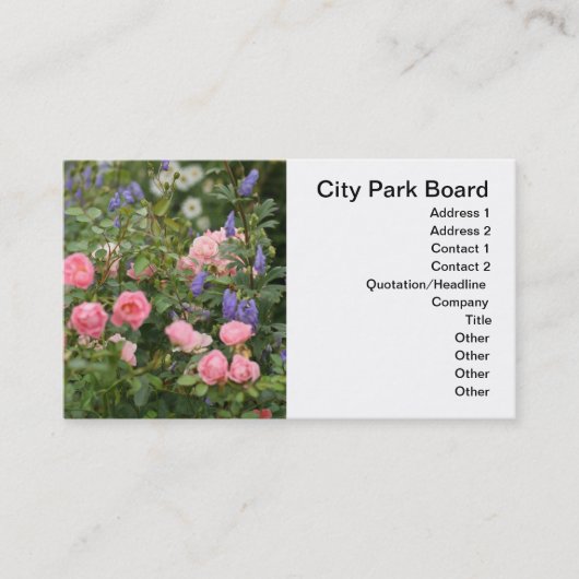 Engels Cottage Garden Visitekaartje (Voorkant)