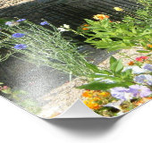 Engels Cottage II met bloem tuinfotografie Foto Afdruk (Hoek)