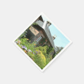 Engels Cottage II met bloem tuinfotografie Servet (Hoek)