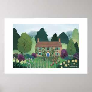 Engels Country Cottage House Extra grote print