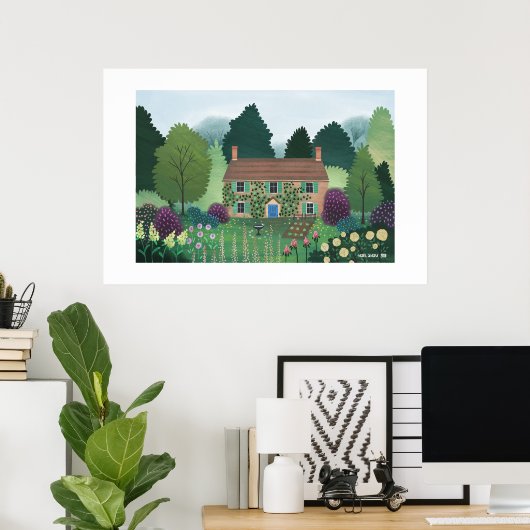 Engels Country Cottage House Grote Print (Thuiskantoor)