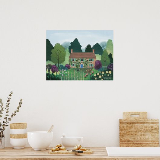 Engels Country Cottage House Poster (Keuken)
