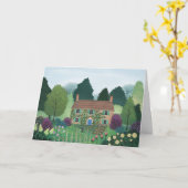 Engels Country Cottage Huis Blank Kaart (Gele Bloem)