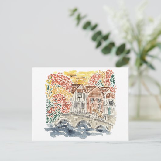 Engels Countryside England Waterverf Travel Uitnodiging Briefkaart (Staand voorkant)