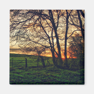 Engels Countryside Sunset HDR art fridge magnet