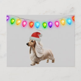 Engels Cream Christmas Dachshund Briefkaart
