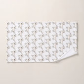 Engels Cream Golden Retriever Cartoon Dog Patroon Bad Handdoek (Handdoek)