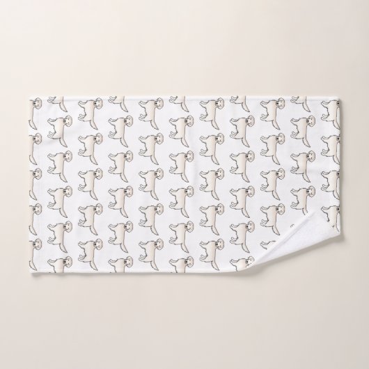 Engels Cream Golden Retriever Cartoon Dog Patroon Bad Handdoek (Handdoek)