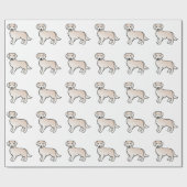 Engels Cream Golden Retriever Cartoon Dog Patroon Cadeaupapier (Vlak)