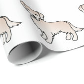 Engels Cream Golden Retriever Cartoon Dog Patroon Cadeaupapier (Rol Hoek)