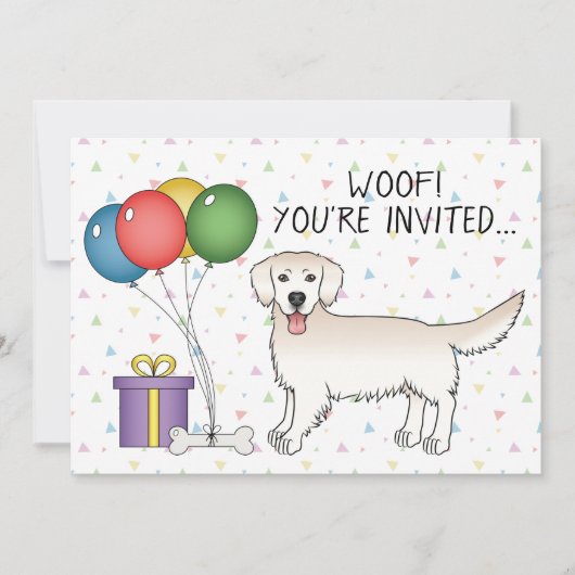 Engels Cream Golden Retriever Cute Dog - Birthday Kaart (Voorkant)