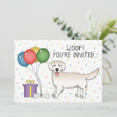 Engels Cream Golden Retriever Cute Dog - Birthday Kaart (Staand voorkant)