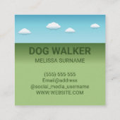 Engels Cream Golden Retriever door een wandelend s Vierkante Visitekaartje (Achterkant)