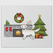 Engels Cream Golden Retriever in een feestzaal Cadeaupapier (Vlak)