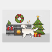 Engels Cream Golden Retriever in een feestzaal Inpakpapier Vel (Voorkant)