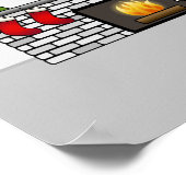 Engels Cream Golden Retriever in een kerstzaal Poster (Hoek)