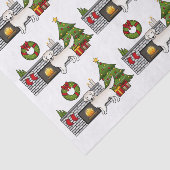 Engels Cream Golden Retriever in een kerstzaal Tissuepapier (Detail)