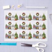 Engels Cream Golden Retriever in een kerstzaal Tissuepapier (Craft)