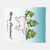 Engels Cream Golden Retriever in Winter & Text Fleece Deken (Voorkant (Horizontaal))