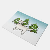 Engels Cream Golden Retriever in Winter & Trees Deurmat (Schuin)