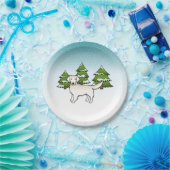 Engels Cream Golden Retriever in Winter & Trees Papieren Bordje (Feest)