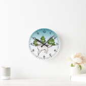 Engels Cream Golden Retriever in Winter & Trees Ronde Klok (Huis)