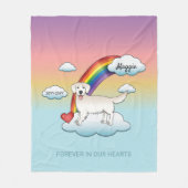 Engels Cream Golden Retriever Rainbow Memorial Fleece Deken (Voorkant)
