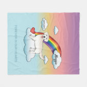 Engels Cream Golden Retriever Rainbow Memorial Fleece Deken (Voorkant (Horizontaal))