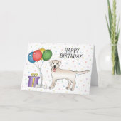 Engels Cream Labrador Retriever Happy Birthday Kaart (Voorkant)