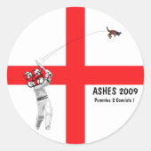 Engels cricket ronde sticker (Voorkant)
