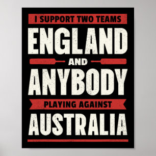 Engels Cricket Shirt Twee Teams Niet Australië Leu Poster