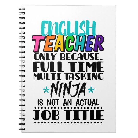 Engels docent alleen omdat fulltime multitasking notitieboek (Voorkant)