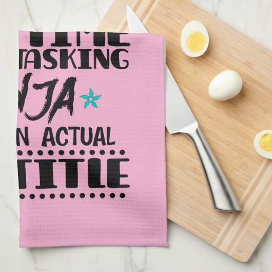 Engels docent alleen omdat fulltime multitasking theedoek (Quarter Fold)