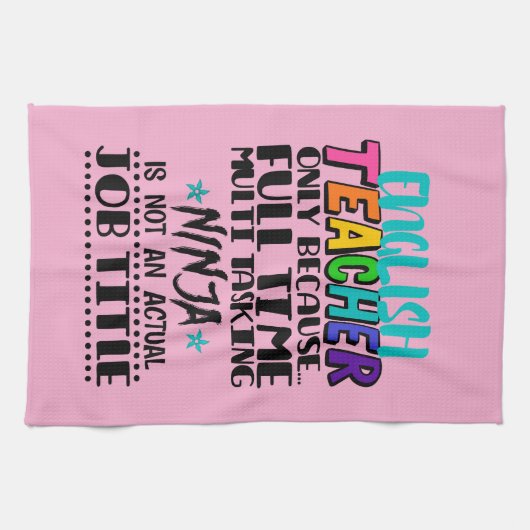 Engels docent alleen omdat fulltime multitasking theedoek (Horizontaal)