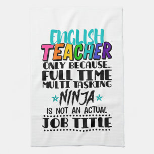 Engels docent alleen omdat fulltime multitasking theedoek
