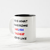 engels docent , geweldige tweekleurige koffiemok (Voorkant links)