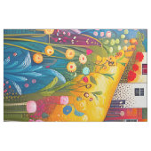 Engels Dorp en Bloemen Cheater Quilt Panel Stof (Fat Quarter)