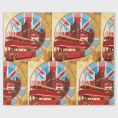 Engels Double Decker Bus Cadeaupapier (Vlak)