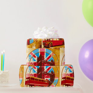 Engels Double Decker Bus Cadeaupapier