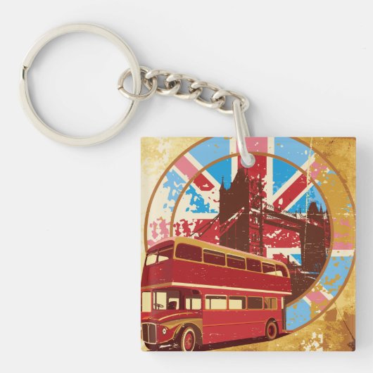 Engels Double Decker Bus Sleutelhanger (Voorkant)