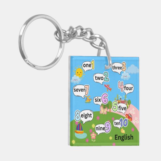 Engels en Frans Graaf 1 tot 10 Sleutelhanger (Voorkant Links)