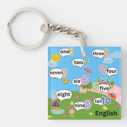 Engels en Frans Graaf 1 tot 10 Sleutelhanger (Voorkant)