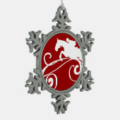 Engels Equestrian Flourish Tin Sneeuwvlok Ornament (Links)