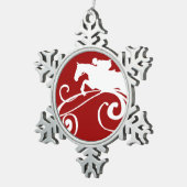 Engels Equestrian Flourish Tin Sneeuwvlok Ornament (Rechts)